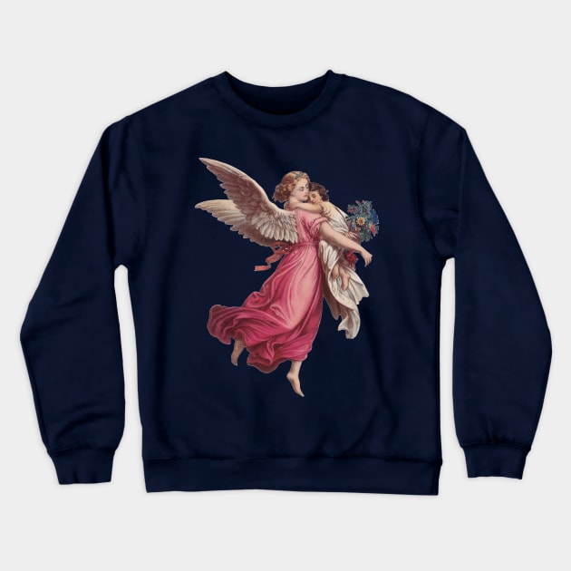 Vintage Victorian Era Christmas Angel Crewneck Sweatshirt by MasterpieceCafe